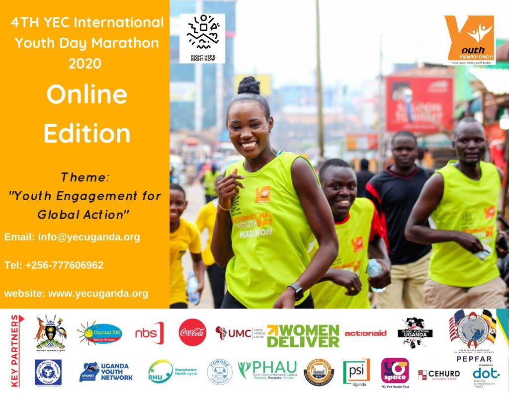 the 2020 Fourth Edition of the Annual International Youth Day Marathon will be an online Version